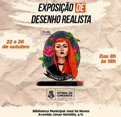 Exposição de desenhos realistas acontece na Biblioteca Municipal
