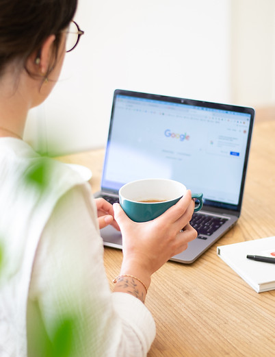 Woman using a laptop