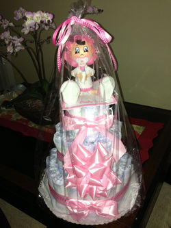 Tarta con nené niña