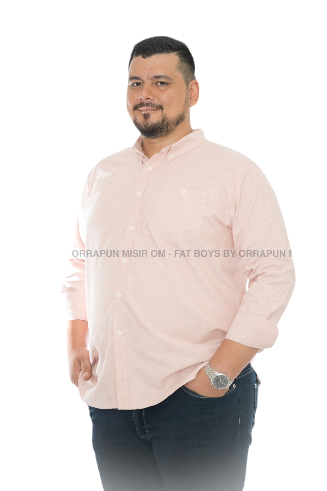 OM Men's Office Long Sleeve Cotton Oxford Shirt