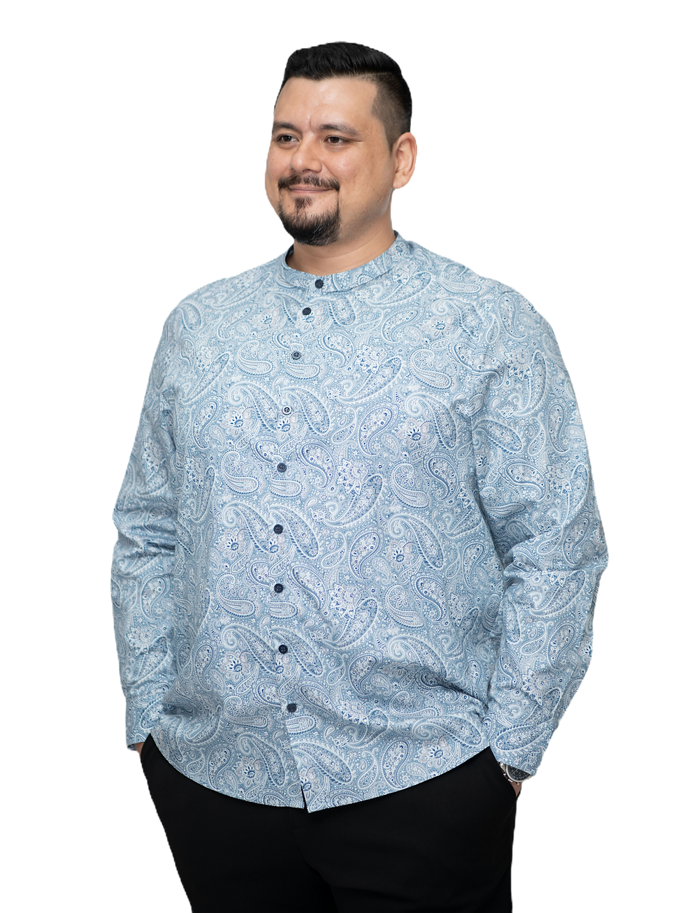 OM Mandarin Collar Long Sleeve Shirt