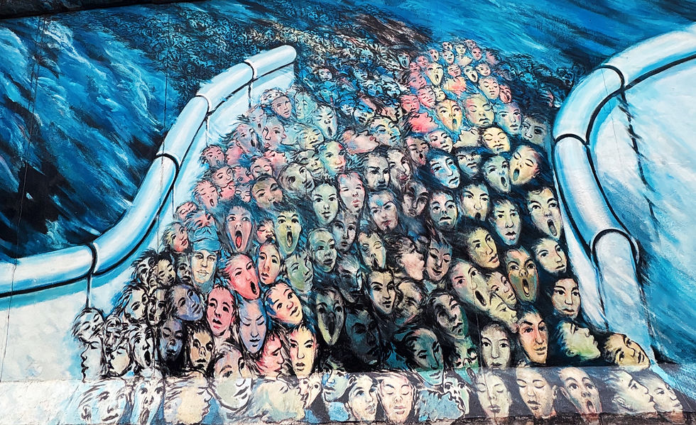 My favourite piece from the Berlin Wall - Shows the human division and lack of freedom the wall brought upon society. Behind every border and conflict, people on both sides suffer the same.