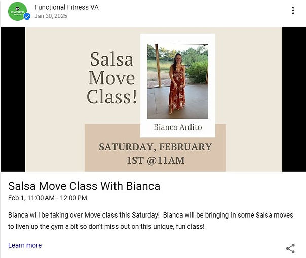 An example of a Google Business Profile post