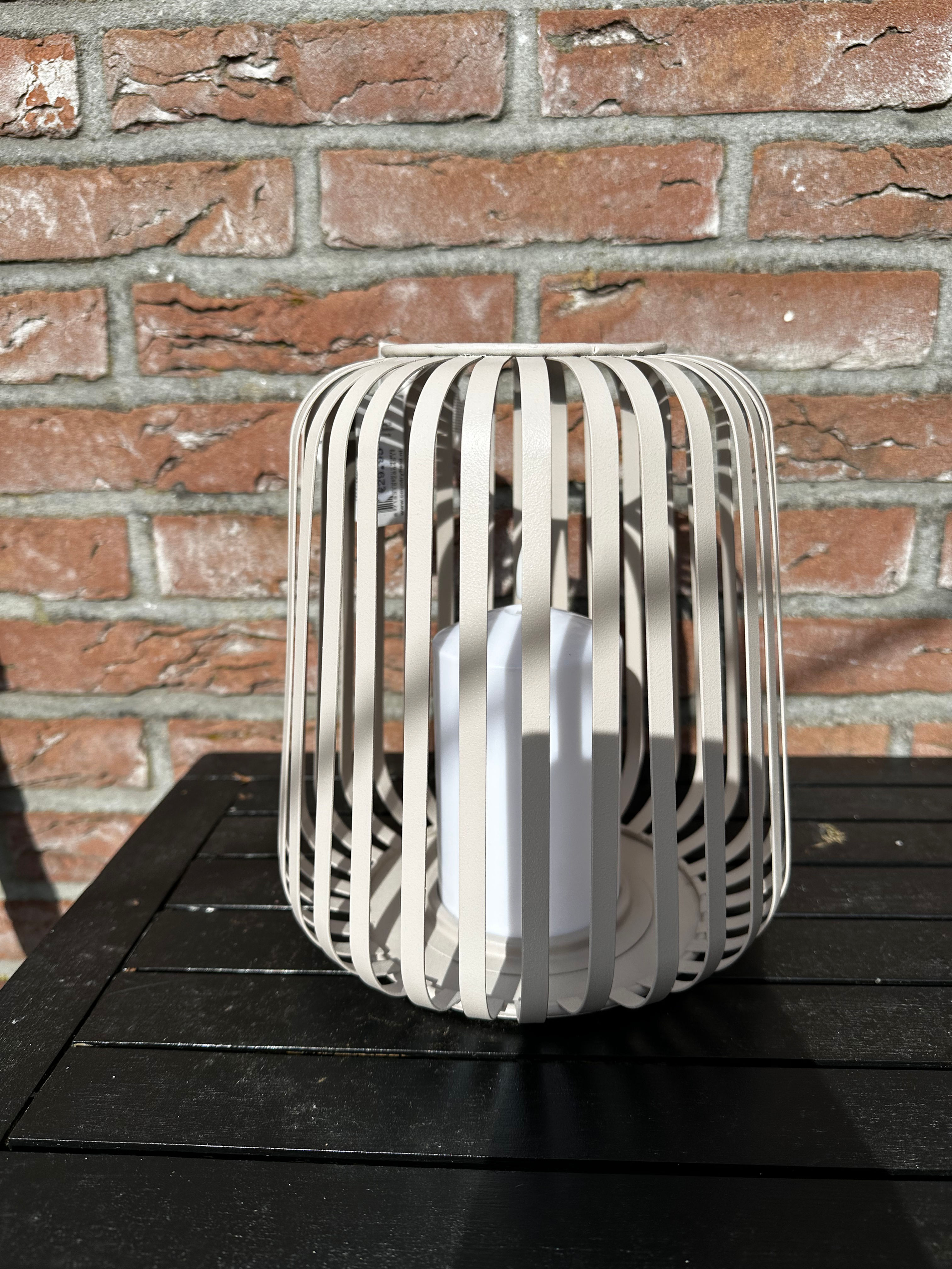 Windlicht- crème (metaal) large 