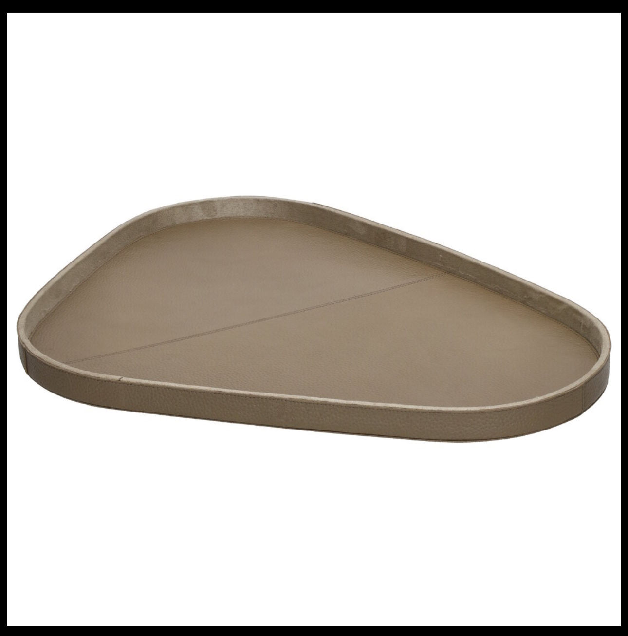 Organische tafelblad /taupe effen leer LARGE 