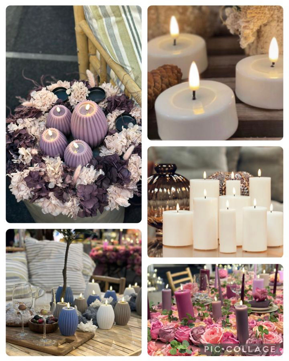 Thumbnail: DELUXE HOMEART LED CANDLE REAL FLAME BLACK Ø7.5CM x 12.5CM