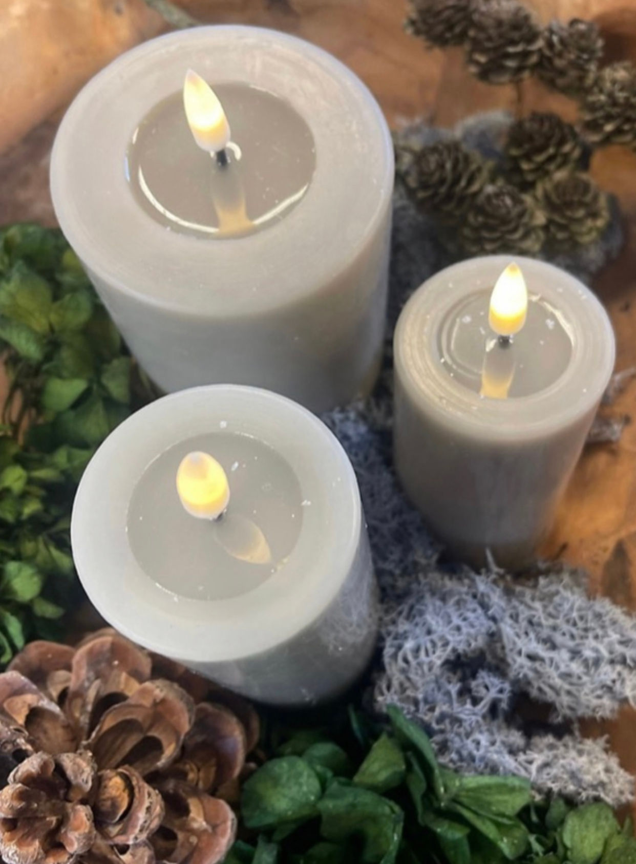 DeLuxe HomeArt led-kaars GREY 7,5/10 cm