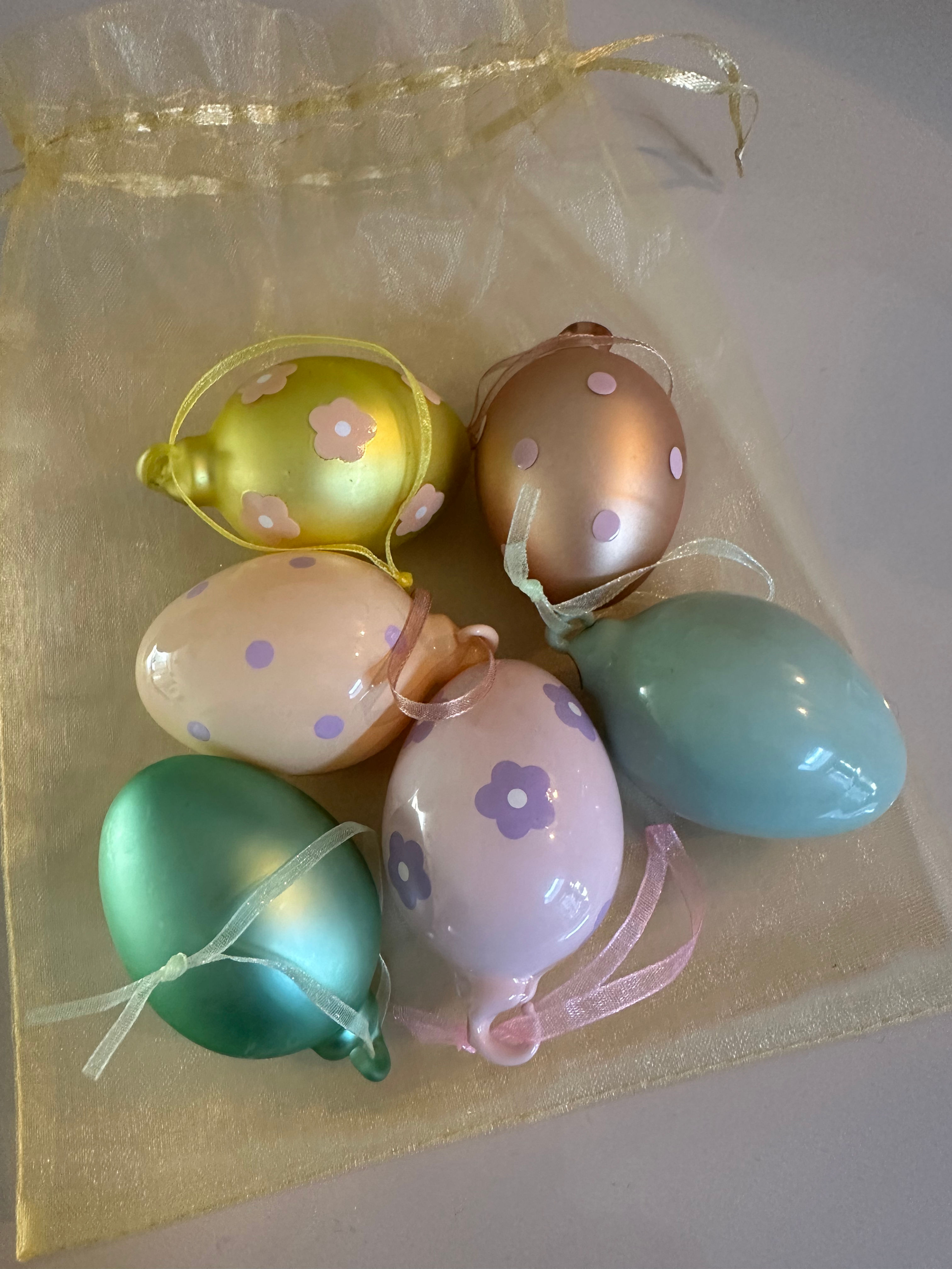 Zakje met 6 Paas eieren (voor in de tak) of op een schaal 