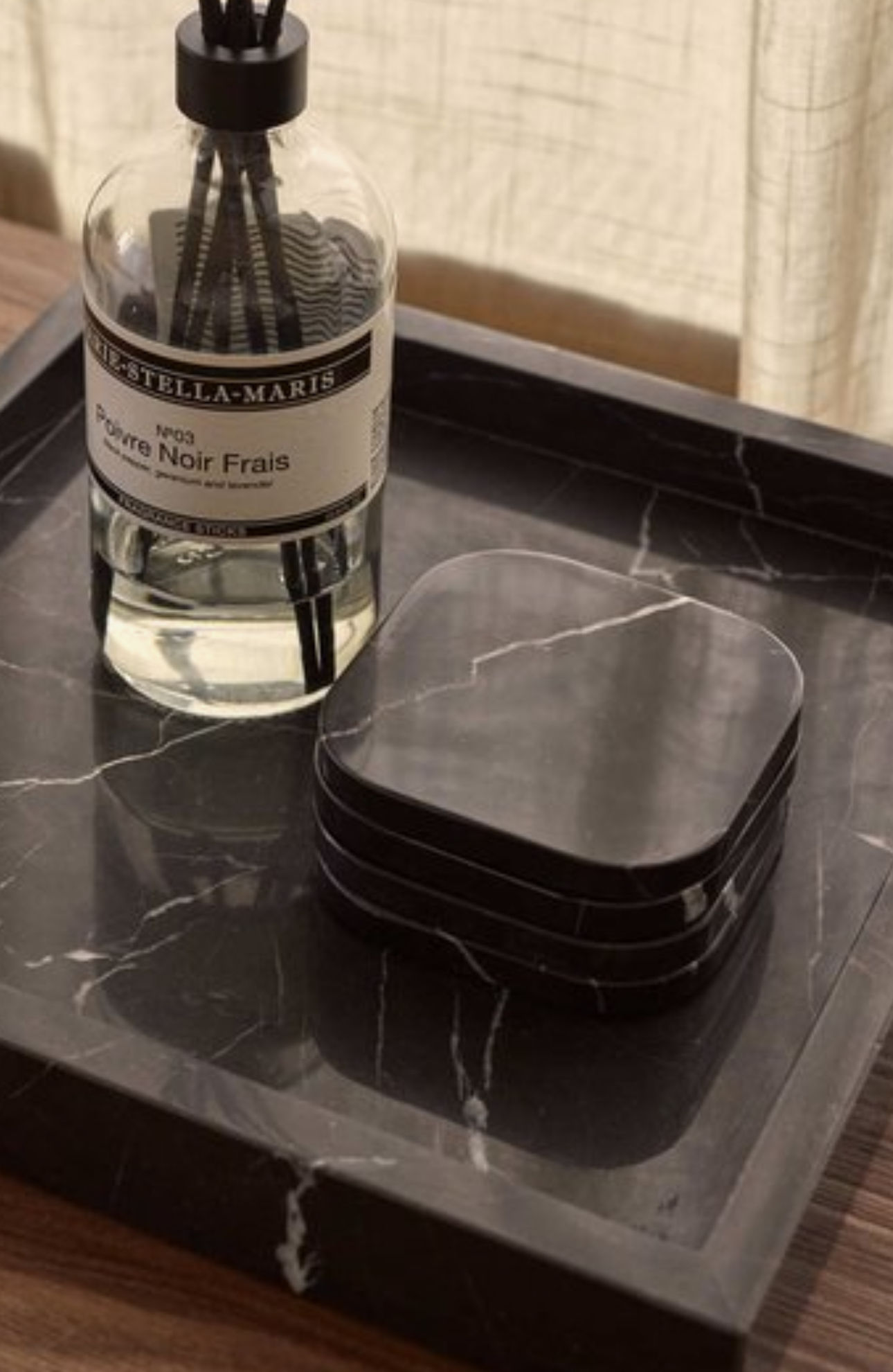 Mooisa marmeren onderzetters -zwart