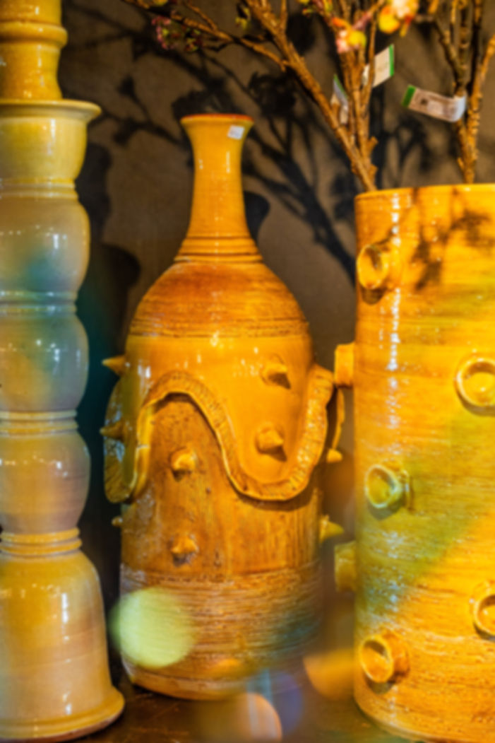 Okergele keramiek vaas Marrakesh