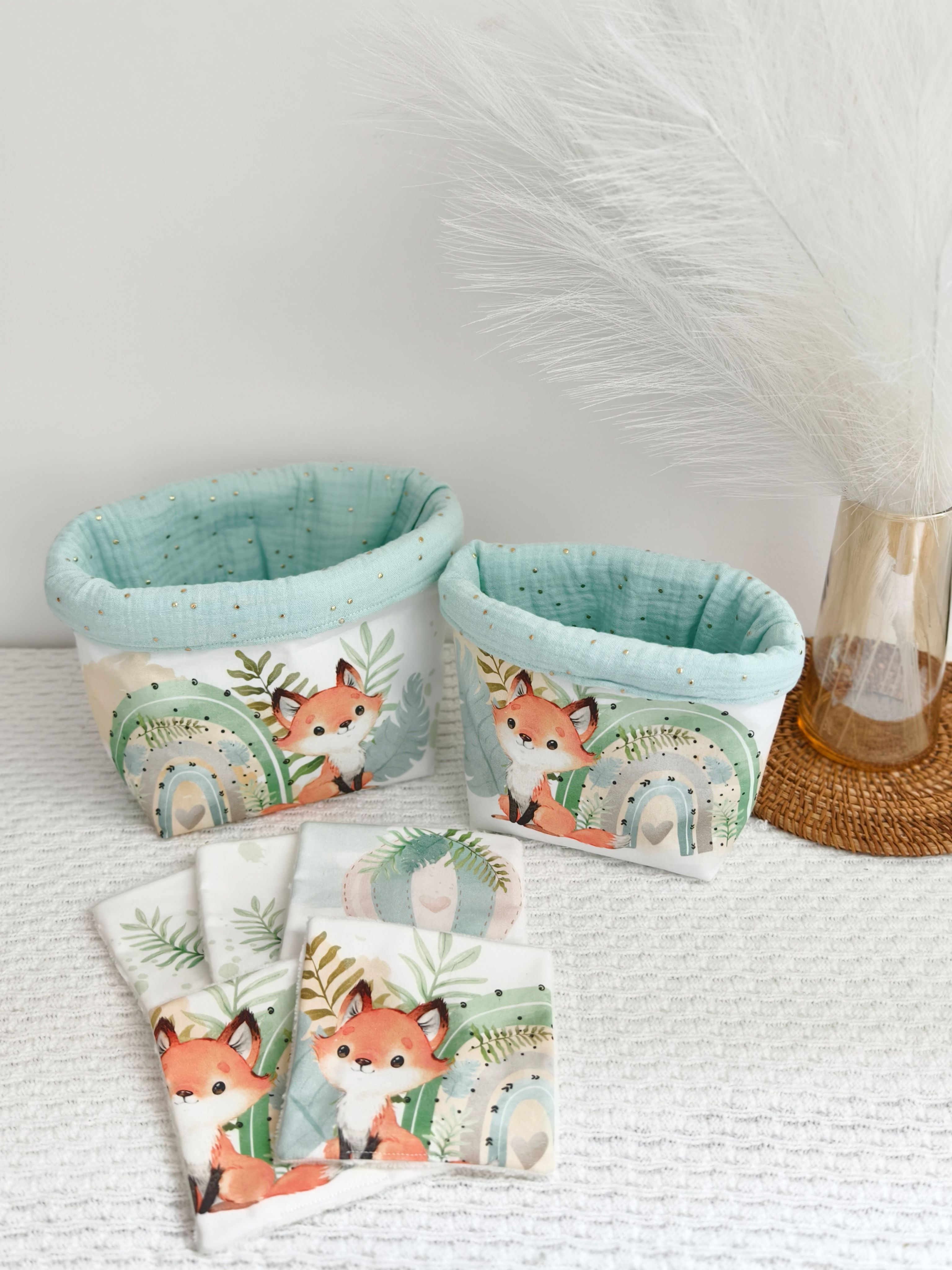 Destockage - Les lots panier/5 lingettes lavables bébé/enfant