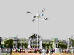 Goodwood House with a Festival of Speed statue