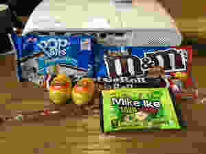 a selection of American candy displayed