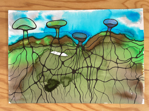 Funghi verbinding - teken jezelf wijzer met natuurstroom tekenen
