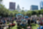 Blues fans gather at the Front Porch Stage in 2016