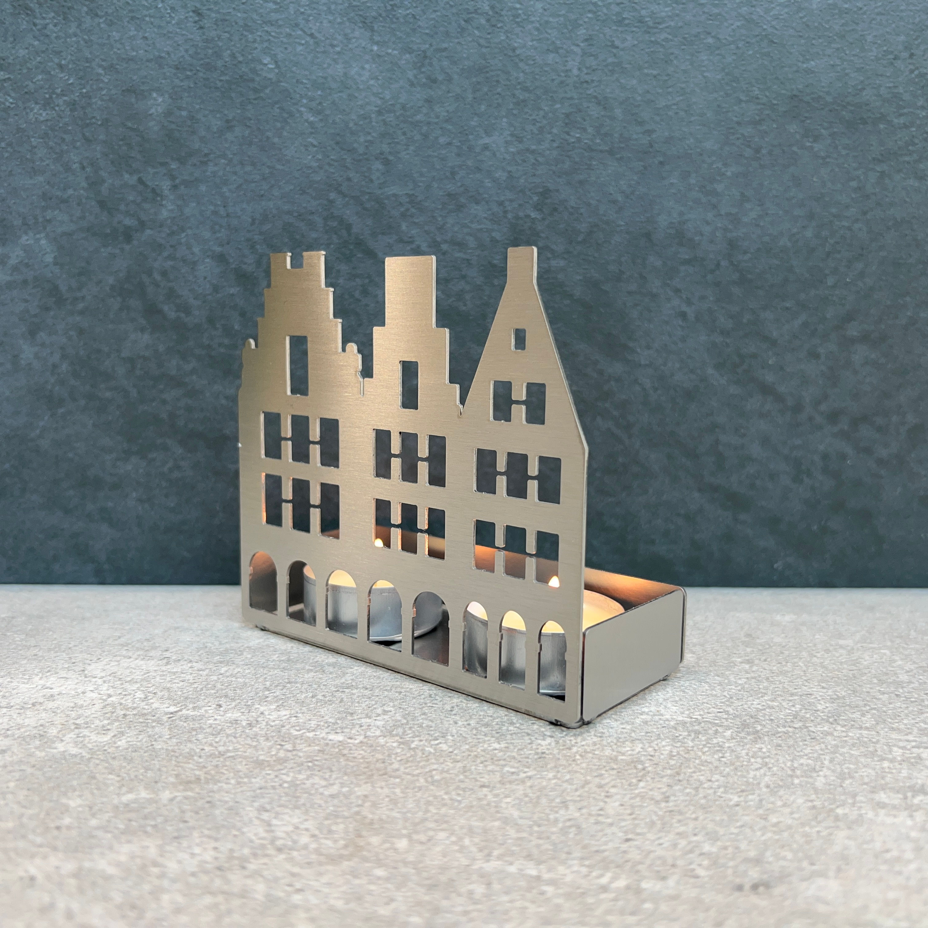 Münster Giebelhäuser Teelicht