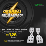 Roldana dupla para varal de teto, acessório resistente com duas roldanas para movimentação de cordas. Ideal para instalação de varais suspensos em áreas de serviço e lavanderias.