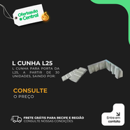 Conjunto L cunha da linha L25 utilizado na montagem e fixação de esquadrias e estruturas de alumínio.