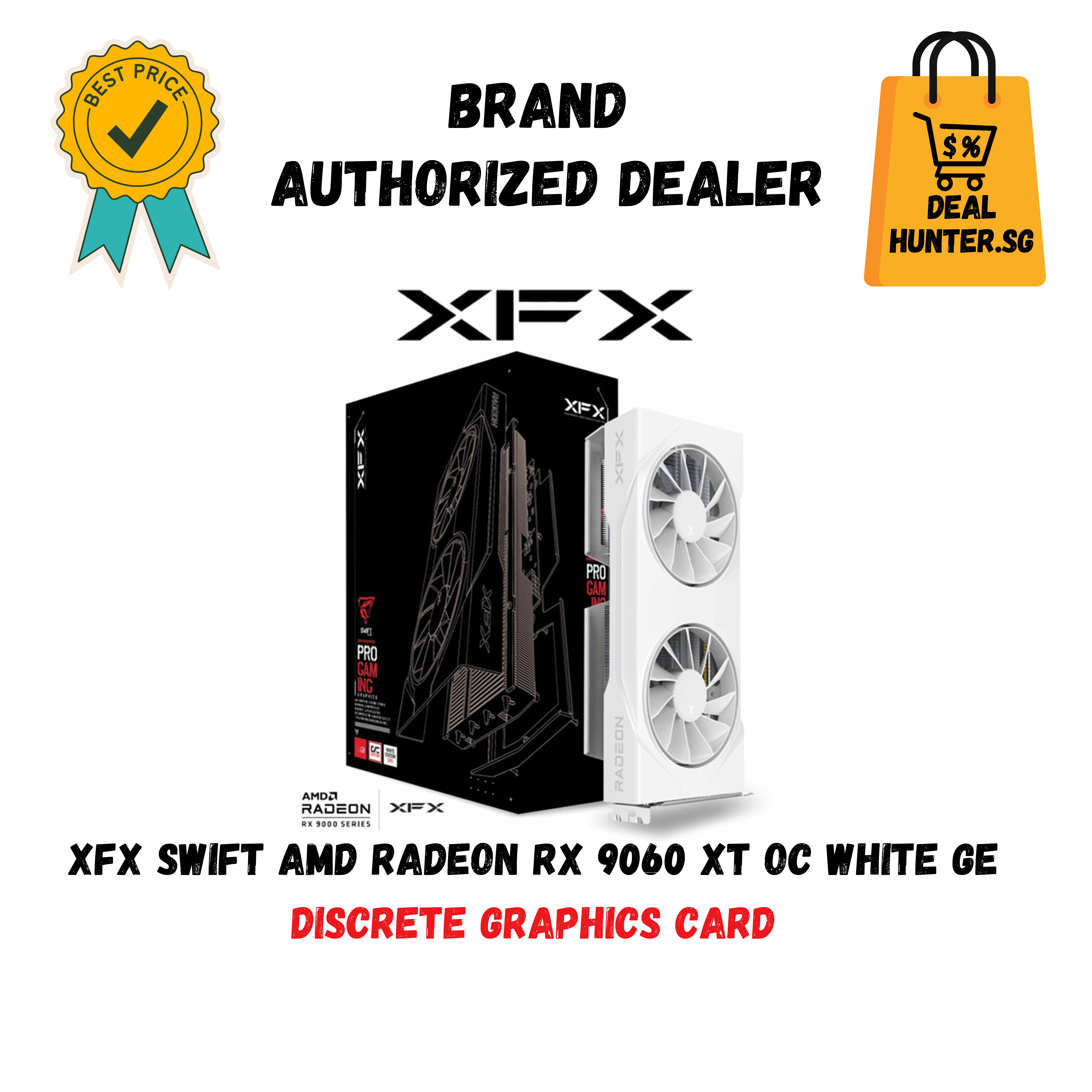 XFX Swift AMD Radeon RX 9060 XT OC White Gaming Edition 16GB GDDR6