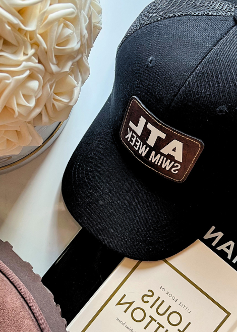 Thumbnail: ATLSW Black Leather Patch Ballcap