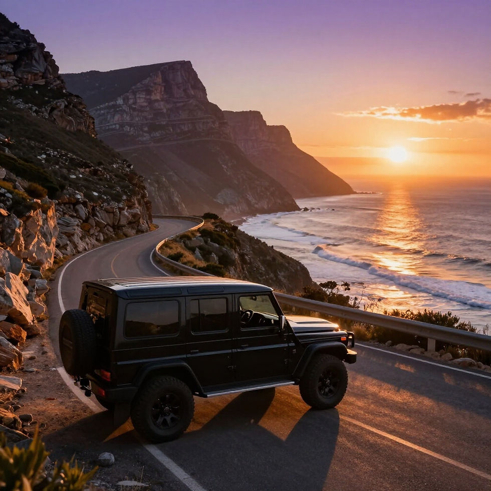 SUV coastal day tours at sunset