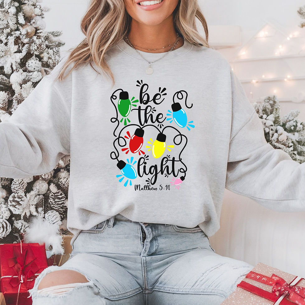Be The Light Christmas Sweatshirt - ash