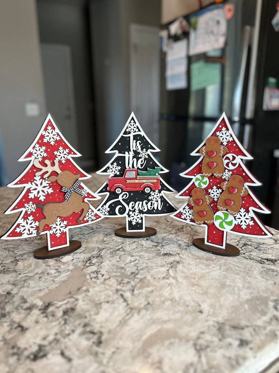 Reindeer, Tis The Season, Gingerbread Wooden Shelf Sitters