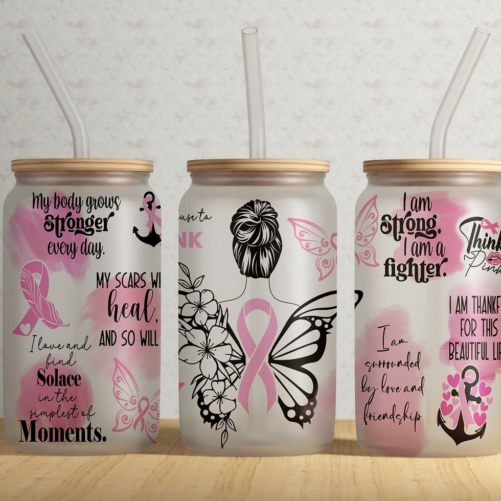 Breast Cancer Awareness Glass Cans