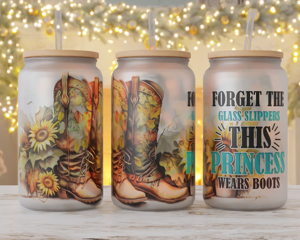 This Princess Wears Boots Frosted Glass Can