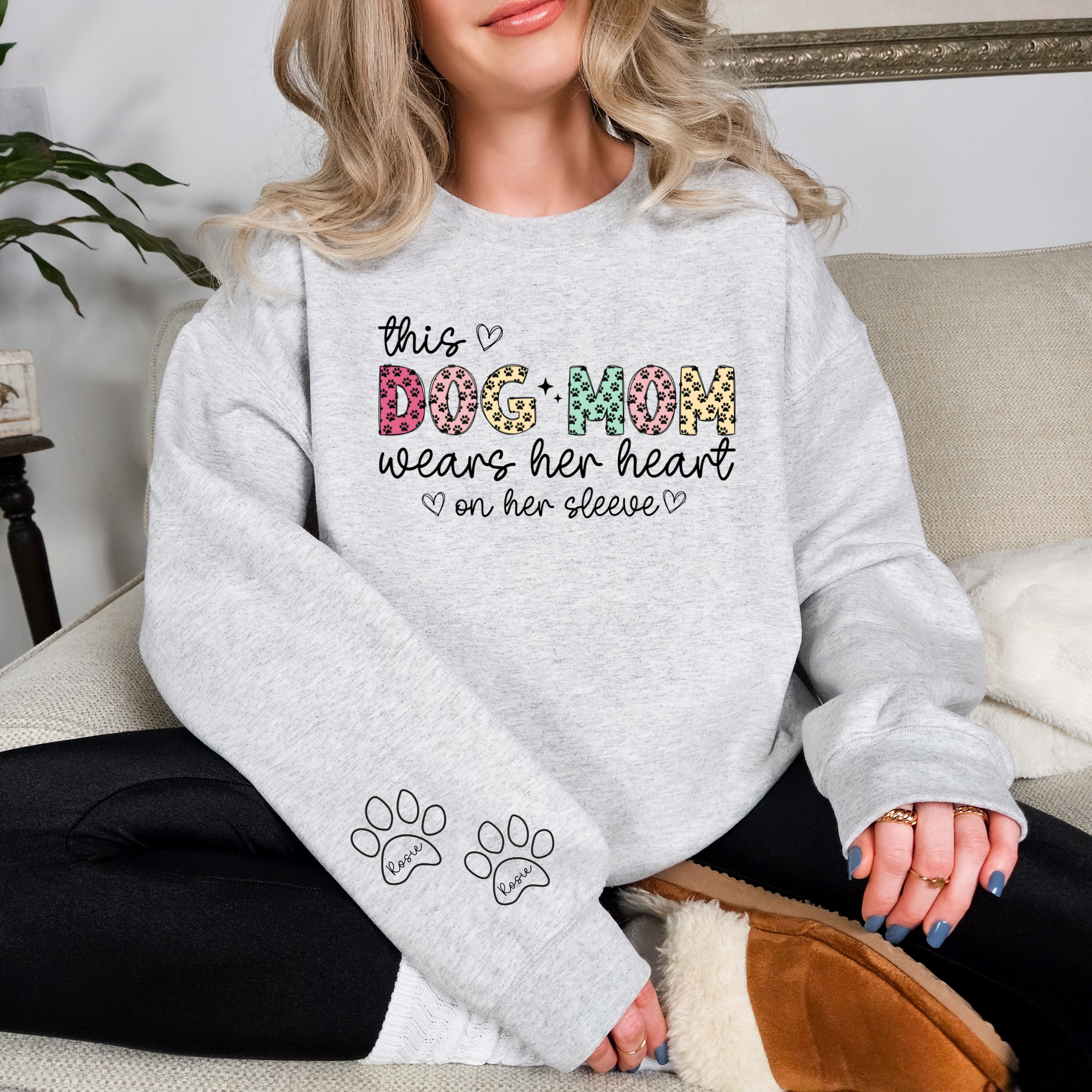 This Dog Mama Wears Her Heart on Her Sleeve Sweatshirt