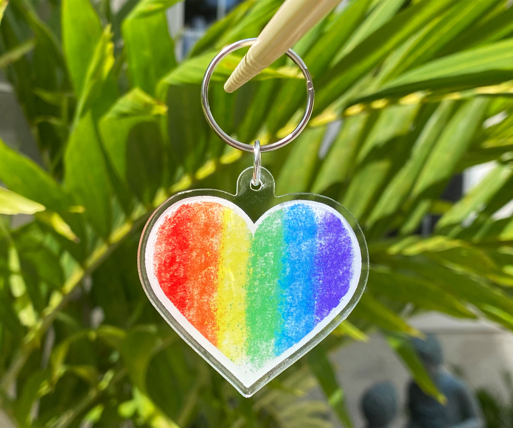 Rainbow Heart Pride Flag Keychain