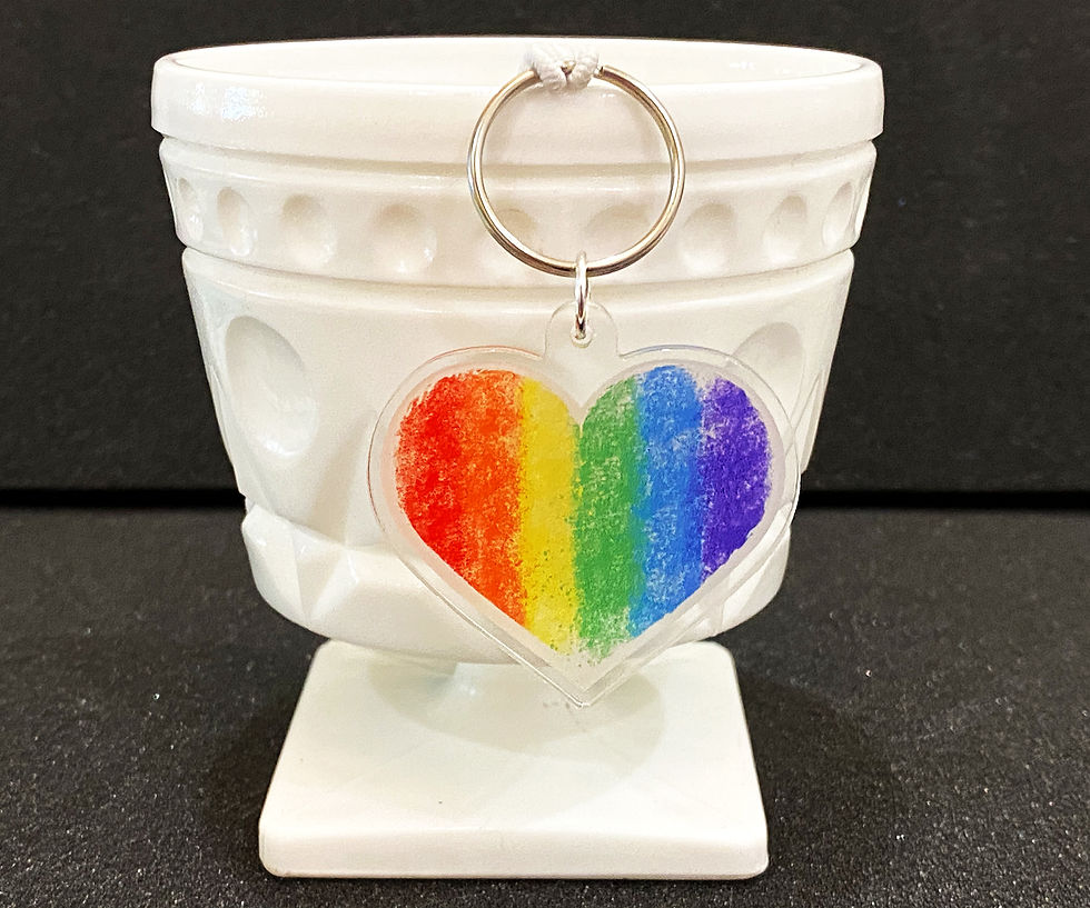 Thumbnail: Rainbow Heart Pride Flag Keychain