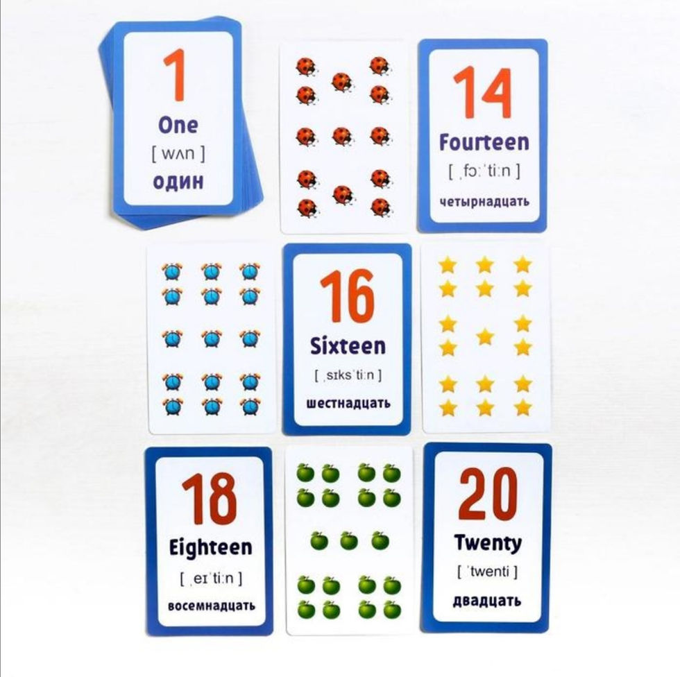 Миниатюра: Настольная развивающая игра «English для детей», 70 карт, Англиийский язык