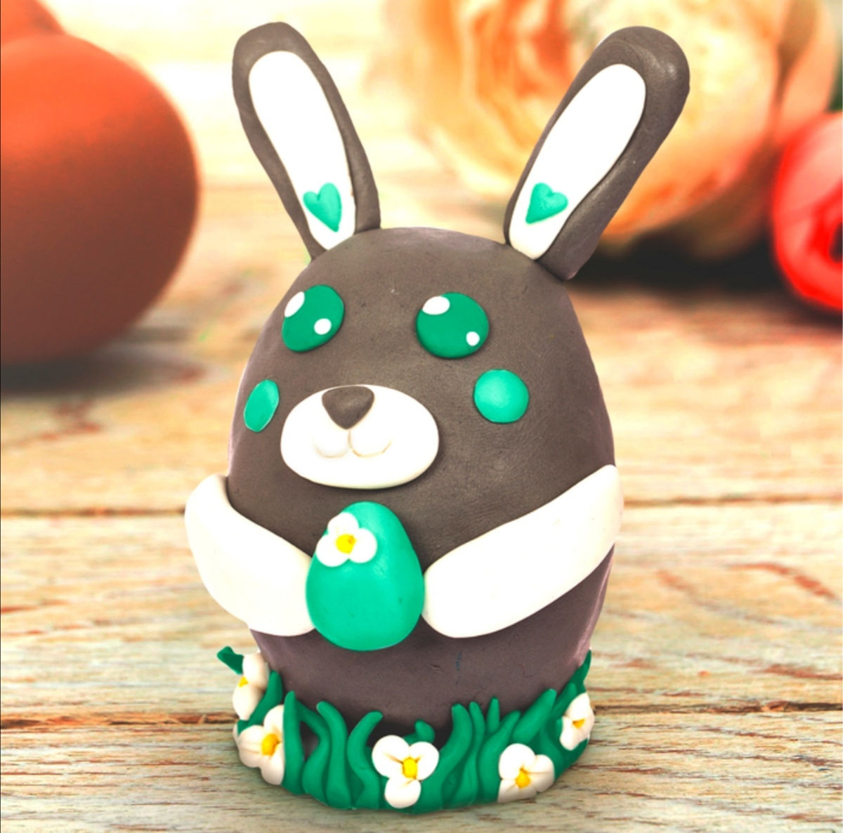 Набор для творчества. Декор яиц полимерной глиной "Заяц с яичком" 