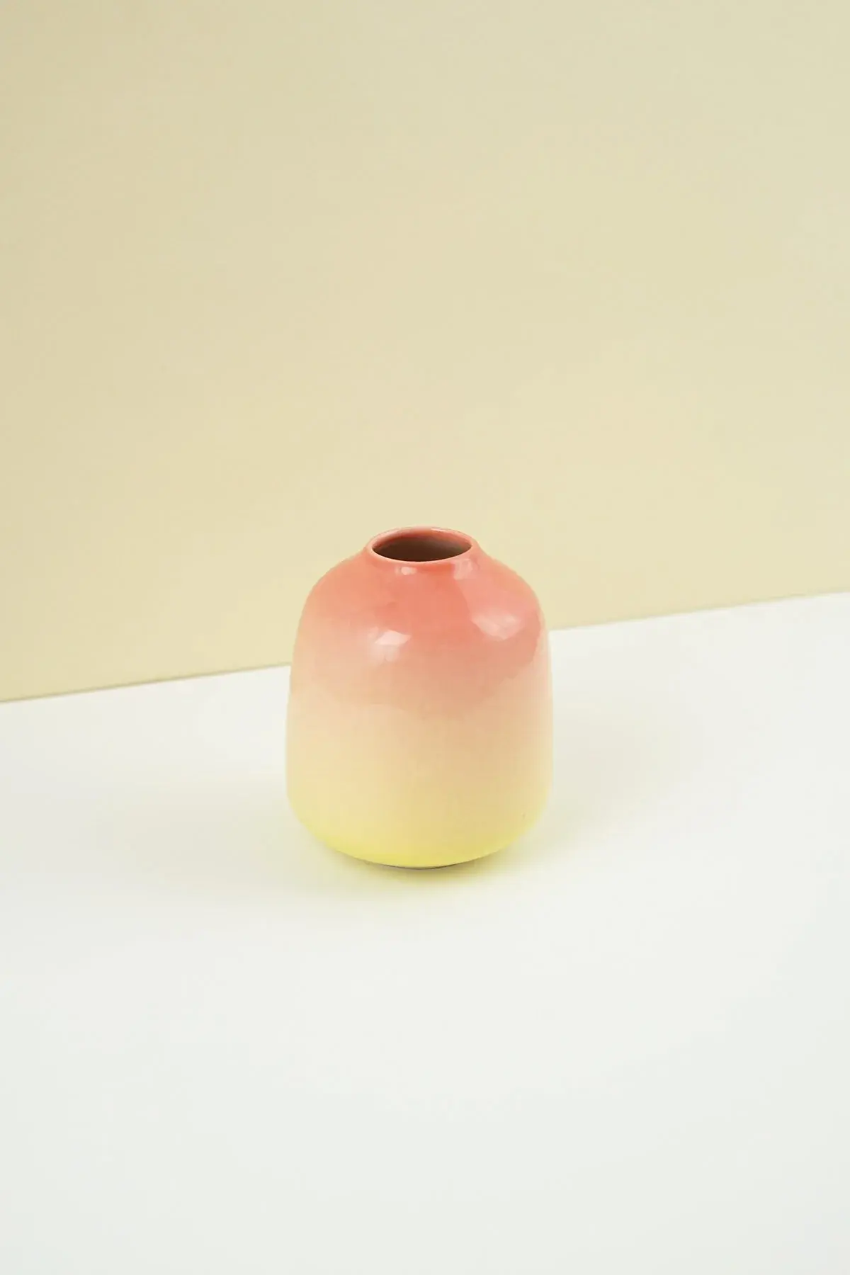 Gradiens mini váza | rózsa és sárga színátmenettel | 9cm