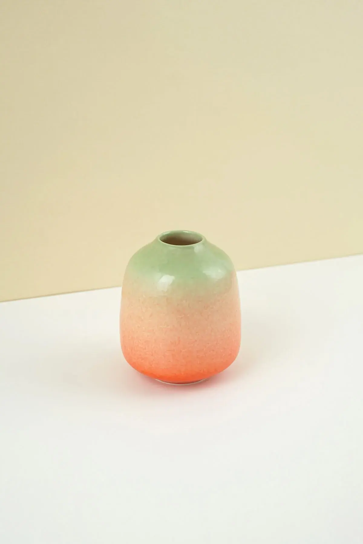 Gradiens mini váza | zöld és narancs színátmenettel | 9cm