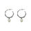 Thumbnail: Hoops with crystal & pearl Silver
