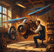 Steampunk Racing Car being built.png