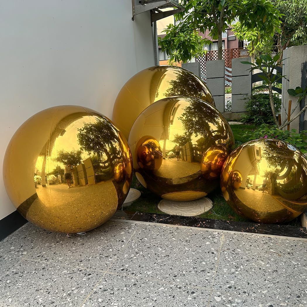 Golden giant inflatable mirror ball