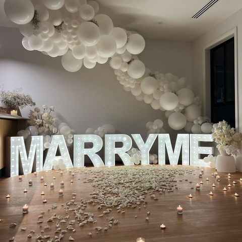 marry me proposal balloon candle decor