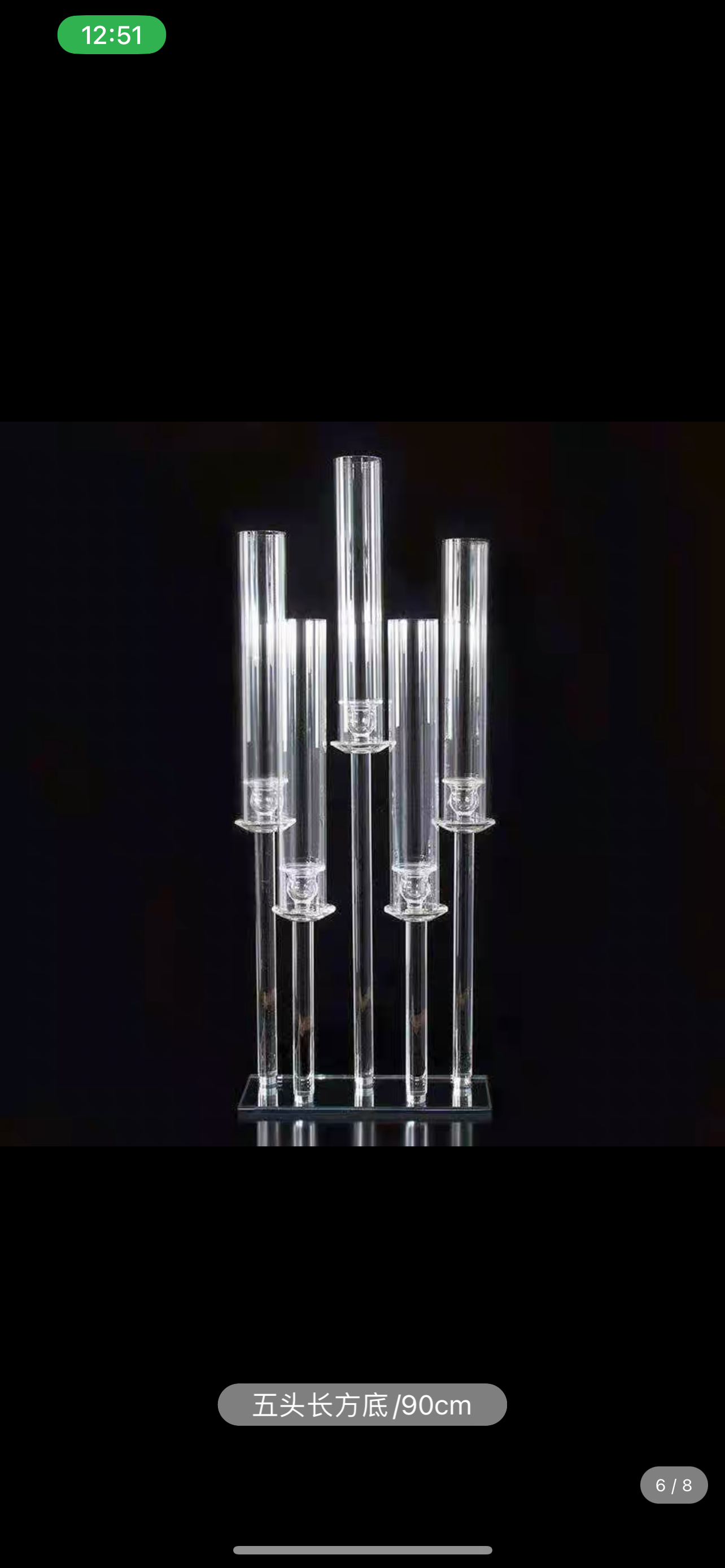 Five Headed Crystal Candelabra