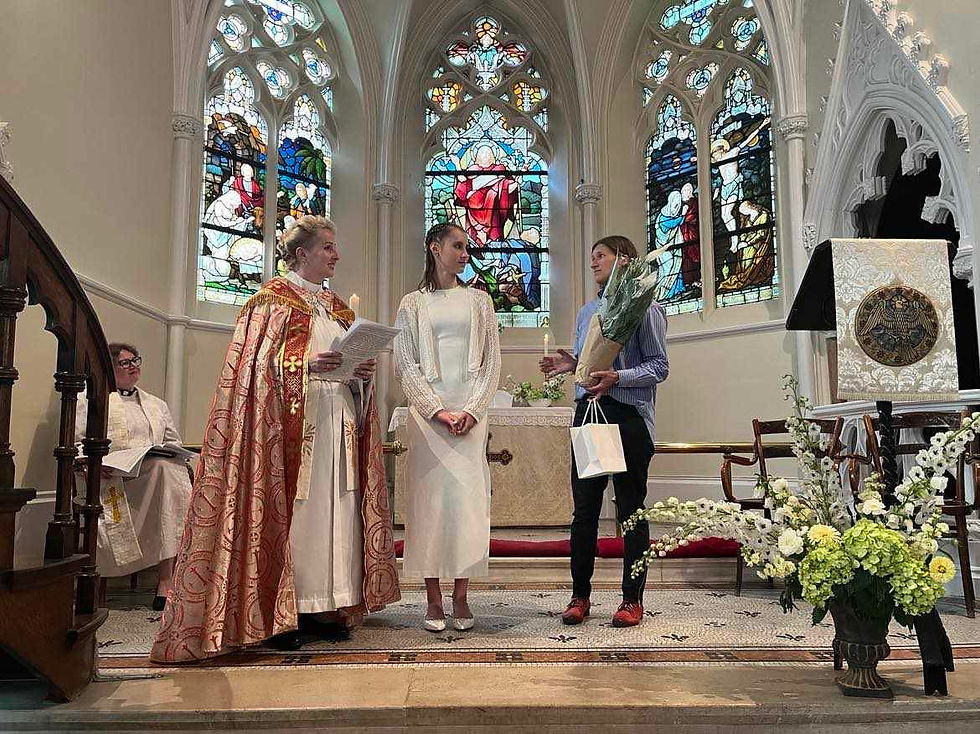 Bishop Paulina with the confirmand.