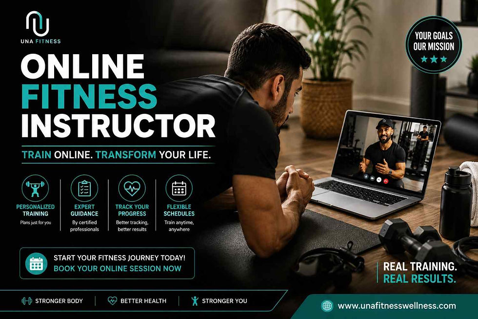 Online fitness instructor reviewing a client's workout form over video call