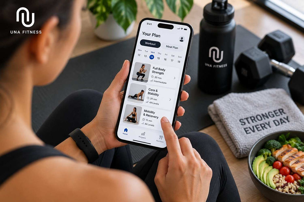 Personalized workout and nutrition plan on smartphone