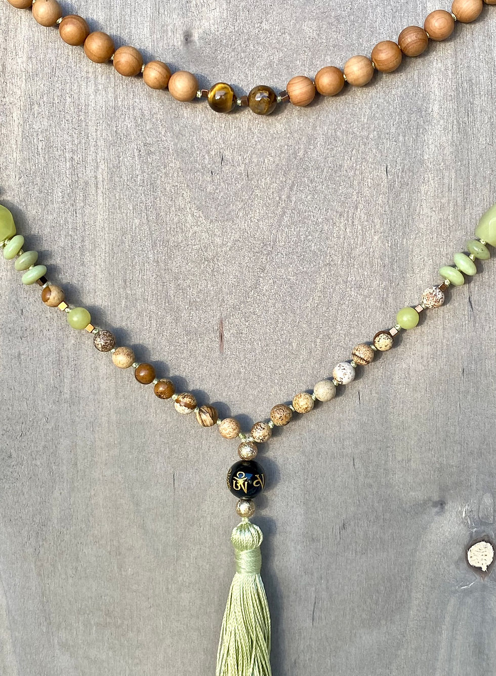 Thumbnail: MA021 | $125 | 108 bead Contemporary Mala Prayer Necklace | Activated