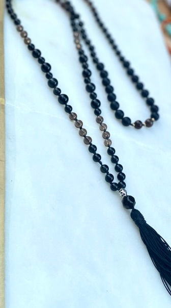 MA041 | $125 | Tied with Intention | 108 bead Mala Prayer Healing Necklace