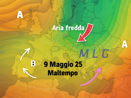 MLG: Venerdì 9 Maggio con maltempo diffuso. Poi temporaneo miglioramento entro il fine settimana! I dettagli