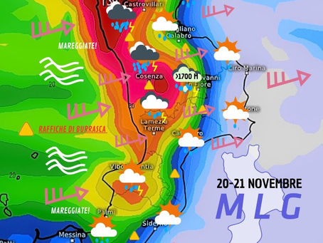 Maltempo imminente in Calabria: pioggia, vento forte, mareggiate e temperature in calo nei prossimi giorni!