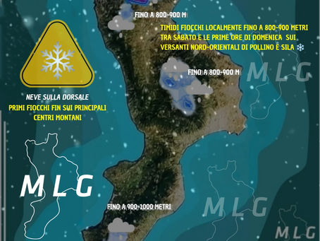 *Focus Neve: attesi entro fine giornata i primi fiocchi sui principali centri montani di Pollino e Sila, poi sarà un weekend bianco su tutti i monti della dorsale!