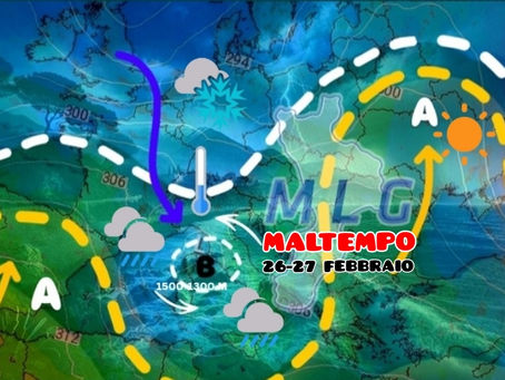 *Maltempo tra Mercoledì 26 e Giovedì 27: attese piogge ed il ritorno della neve sulle montagne.